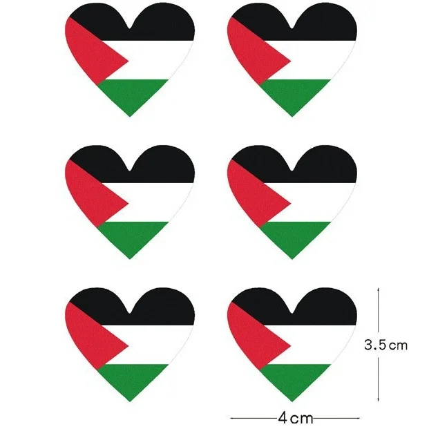 Free Palestine Flag Body Stickers 14*9 cm Car Decorative PVC Stickers 6-Color Printed Anti-Tank Stickers