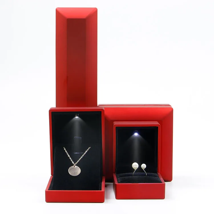 2021 new design led light jewelry packaging box Necklace With Blue Light Ring Bracelet Packaging Box Jewelry