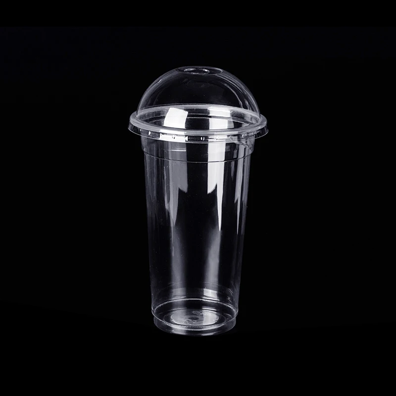 700P 590ml 20oz Disposable Transparent Plastic Cup for Bubble Boba Milk Tea Juice Coffee Single Wall No Logo Party Events BBQ