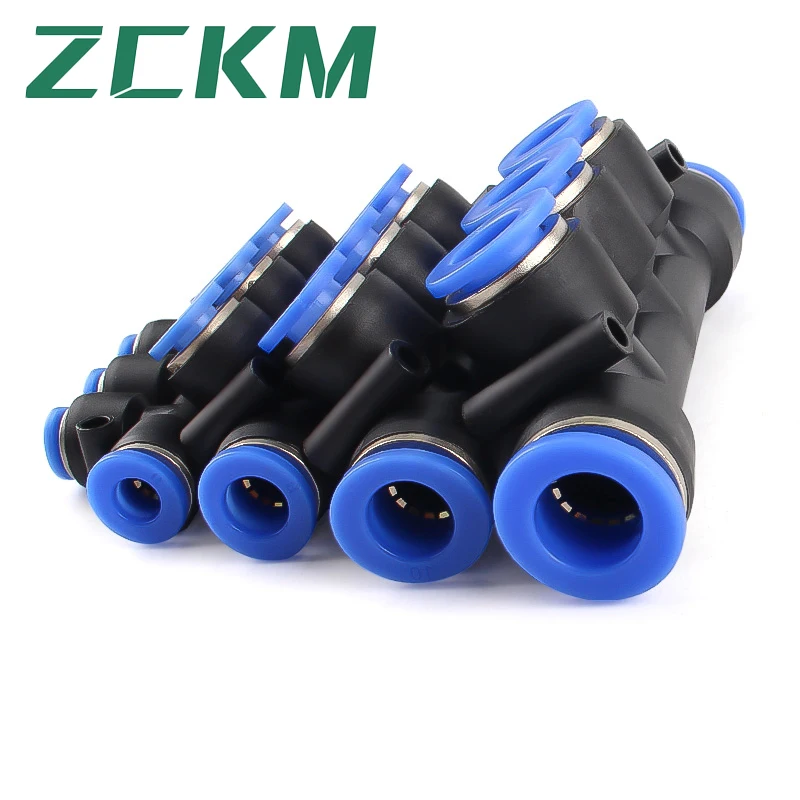 PK Series Pneumatic Straight Push Connectors 5 Way Plastic Quick Release Connectors Air Line Fittings