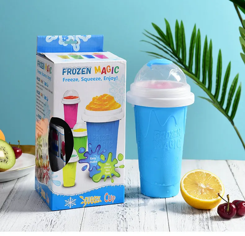 Summer Squeeze Homemade Milkshake Bottle Quick-Frozen Smoothie Sand Cup Pinch Fast Cooling Magic Cup Ice Cream Slushy Maker Cup