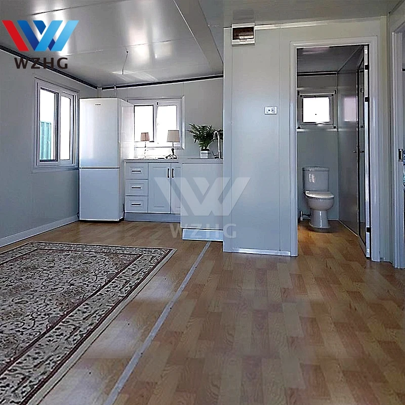 Gable Roof One Bedroom Plan Container Luxury High Ceiling Tiny Folding Shipping Container Houses For Camping Park Tonga