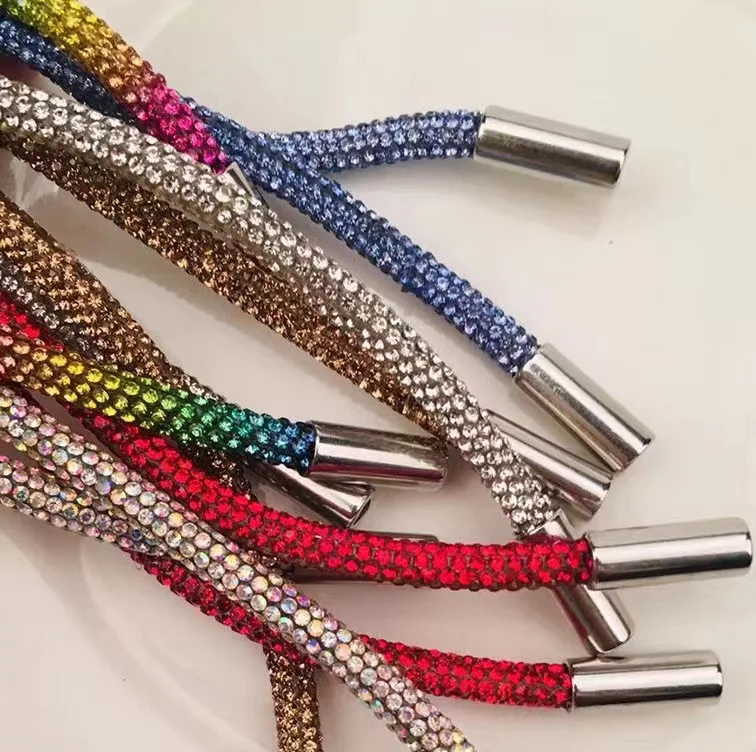 DIY 6 мм Радужная веревка, стразы, украшения для обуви, алмазные кружева, талисманы, шнурки для обуви