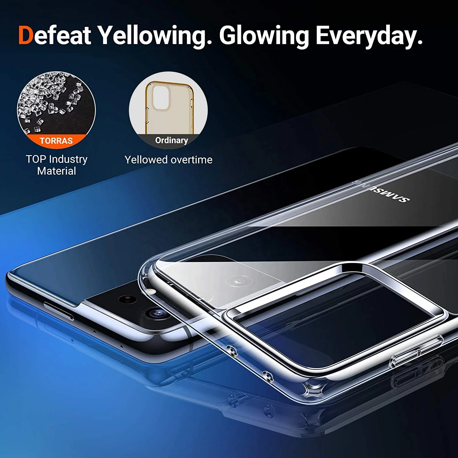 TORRAS Diamond Series For Samsung Galaxy S21 Ultra 6.8 Inch Hard PC Shockproof Clear Slim Thin Mobile Cover Phone Accessories