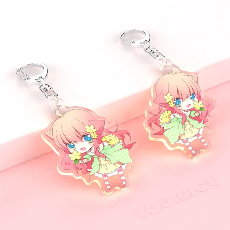 High Quality Customized Anime Figure Keychain Drip Glue Pendant Glitter Epoxy Clear Custom Acrylic Charm DIY Animation