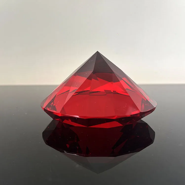 Red Gem Glass diamond shape Crystal Wedding Favor MH-9419