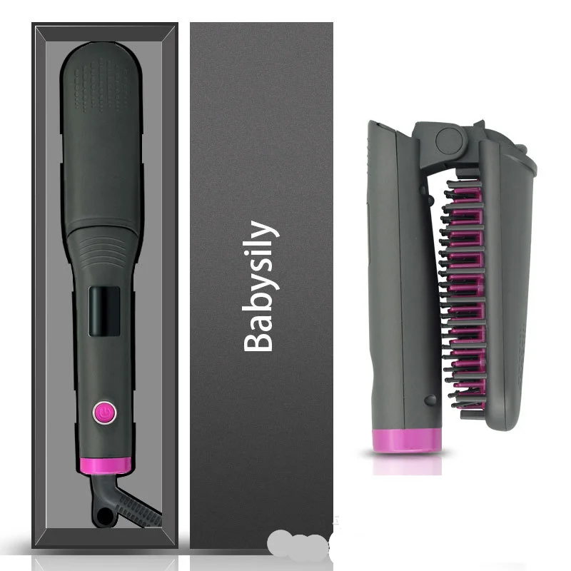 
Household electric dry wet dual purpose folding soft straight hair comb hair straightening brush electric comb 