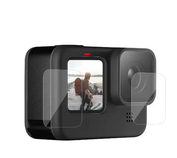 Silicone Case for GoPro Hero 10 9 Black Tempered Glass Screen Protector Protective Film Lens  Cover for Go Pro 9 Accessories
