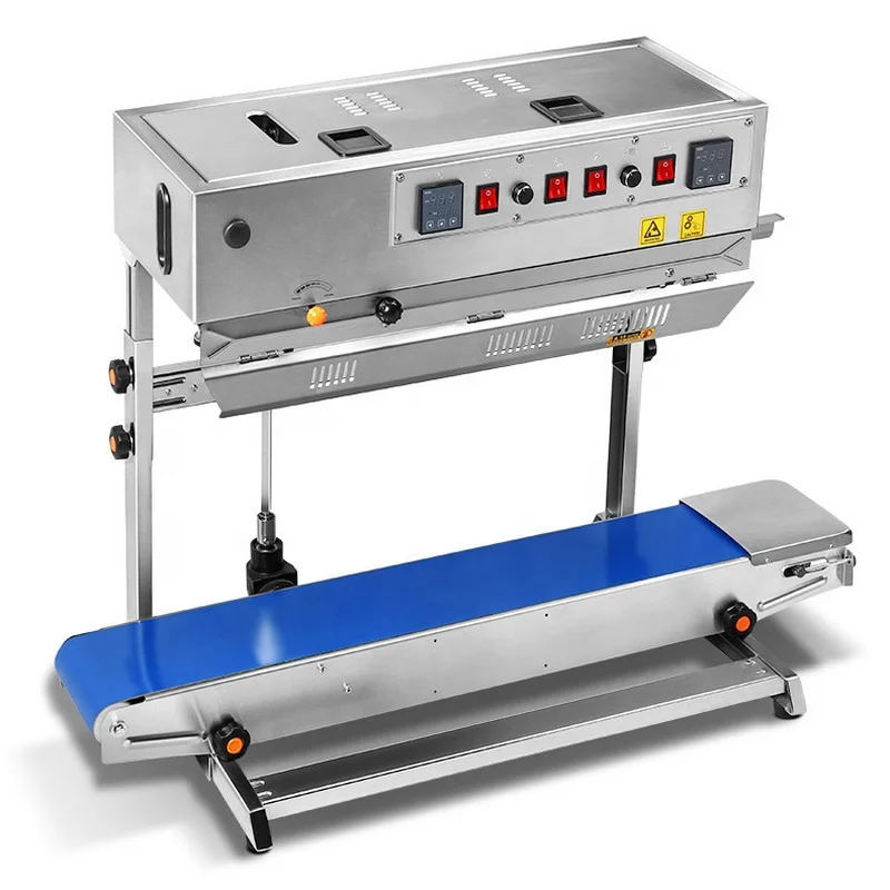 FRM980-65 Ink Roller Printing Automatic Band Sealer Food Aluminum Foil Plastic Paper Vertical Continuous Package Sealing Machine