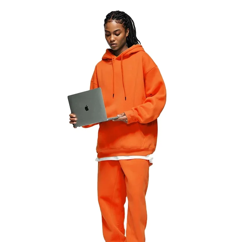 American Solid Blank Sweatshirt 350g Couple Clothing 45 Color Padded Pullover Hooded Sweatshirt Man