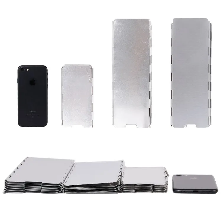 Camping Stove Windscreen Aluminum Folding Windshield, Backpacking Outdoor Grill Wind Shield 8/9/10 Plates
