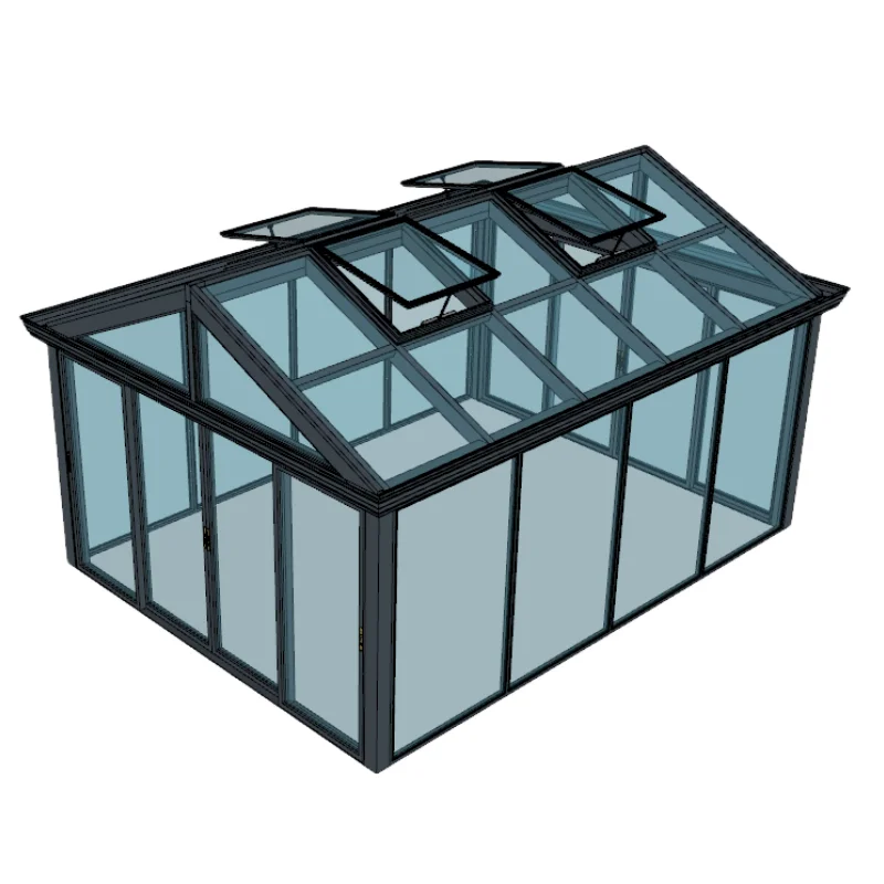 Scienlan Easily Assembled Transparent Aluminum Alloy Garden Room Terrace Chinese Sunroom Outdoor Roof Shade Glass House