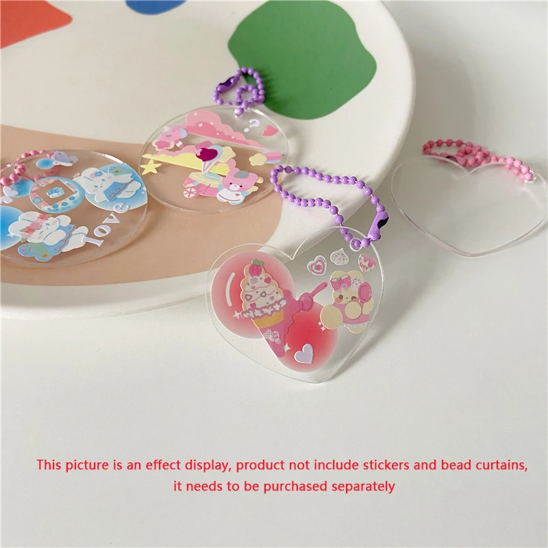 Creative DIY Blanks Acrylic Keychain Plastic Transparent Keychains Custom Acrylic Keyring for Kpop Idol Photo,Children Gifts