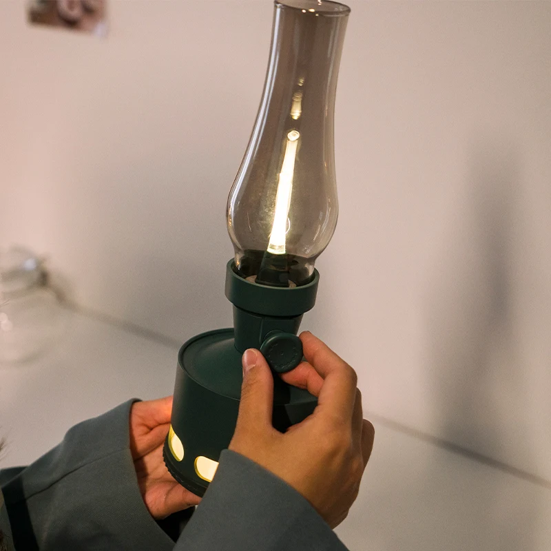 Wholesale factory Price Portable LED Light rechargeable glass shade LED table lamp for bar and restaurant dinning room