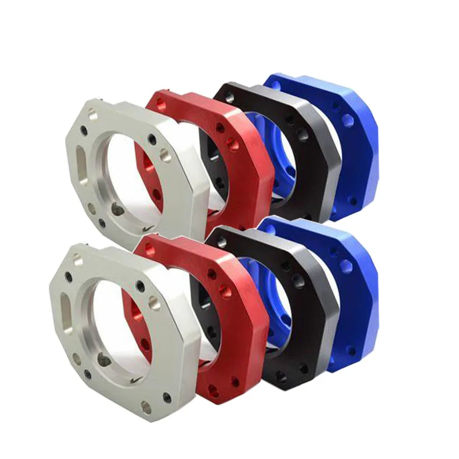 Factory Customized CNC Machining Aluminum Billet Air Intake Throttle Body Spacer Dual Nozzle Throttle Spacer For Car Parts