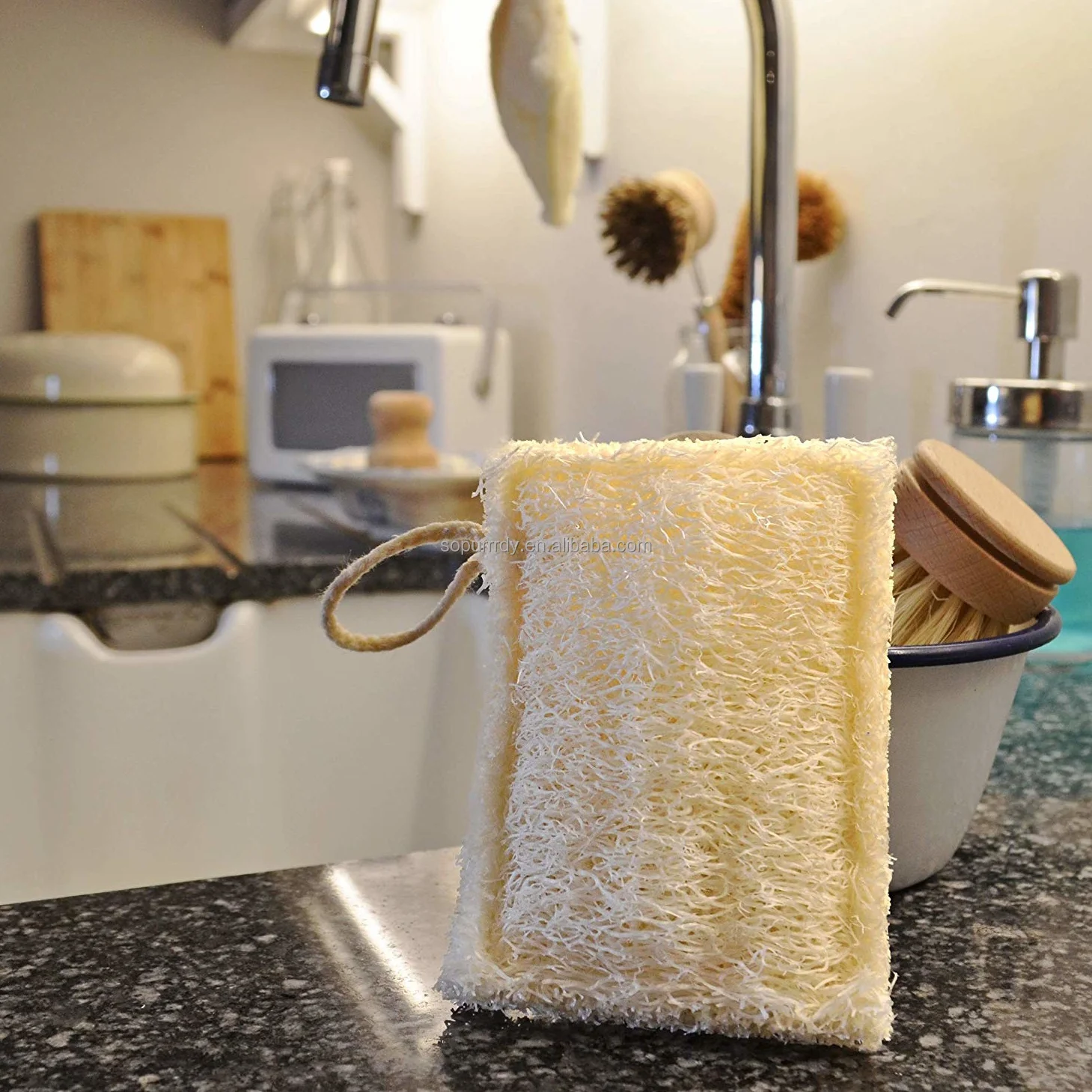 Оптовая продажа 100% биоразлагаемая Экологически чистая губка Luffa натуральная luofah для кухни мытья посуды ванны