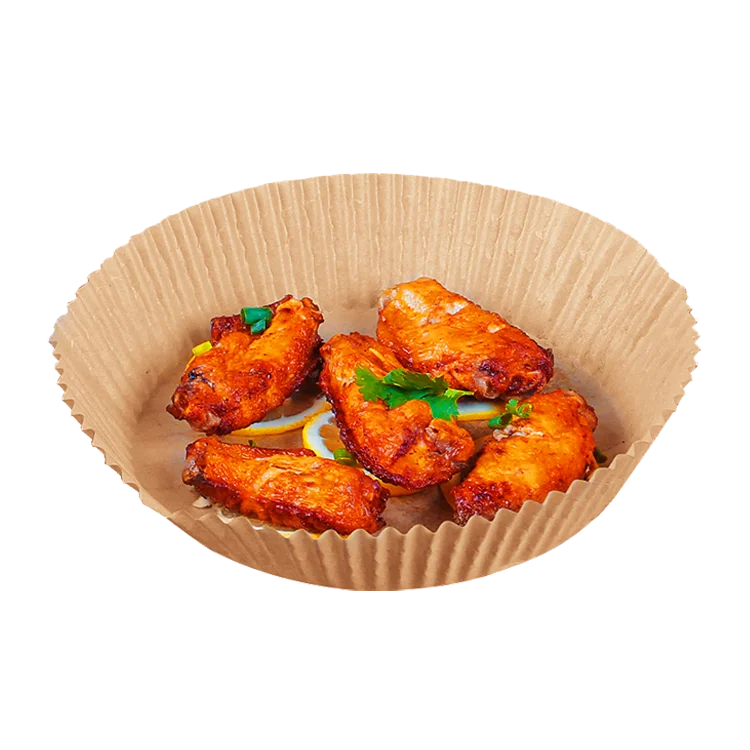 Brown or white silicone coated perforated resistant air fryer parchment oil proof pad tray cooking paper for food