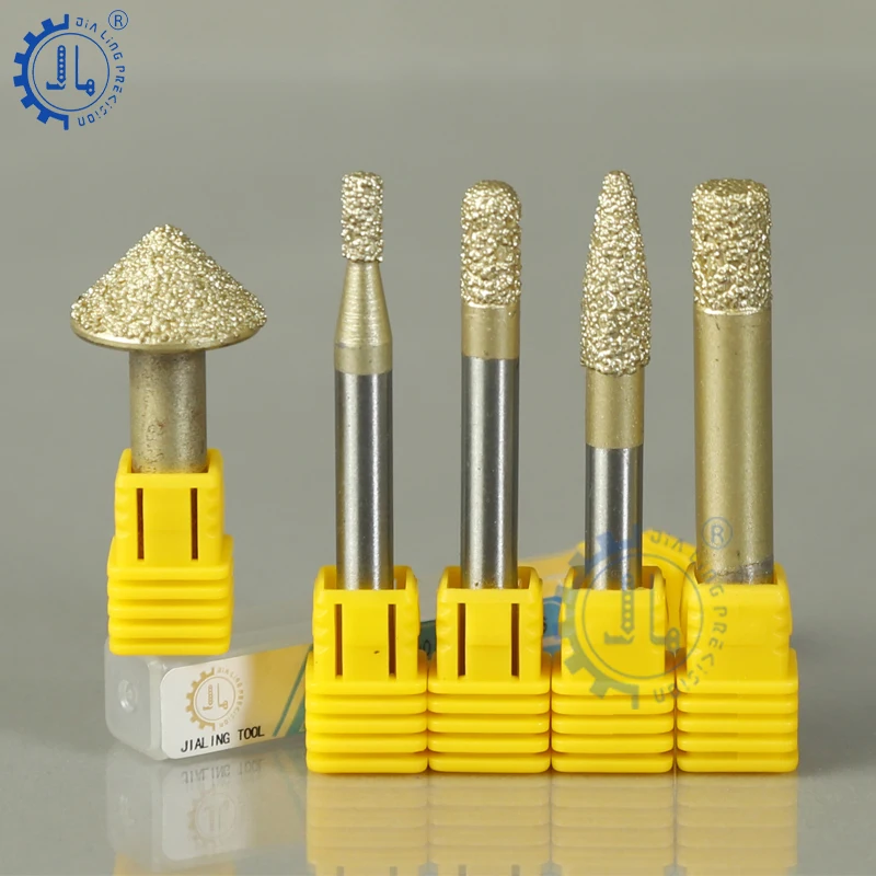 Vacuum Brazed Diamond Milling Cutter Vacuum Brazed Diamond Carving Bits CNC Engraving Bits For Stone