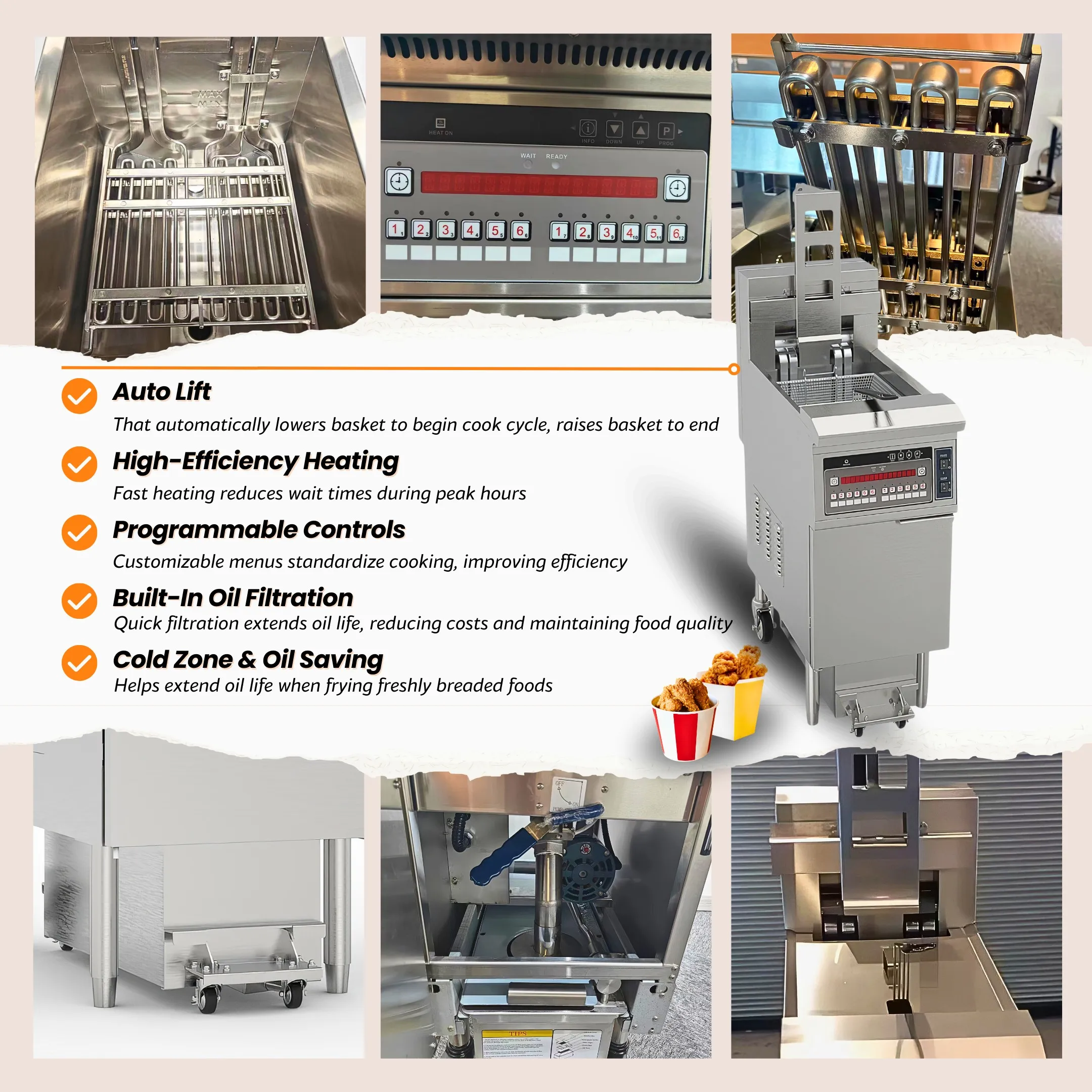 Big Discount Smokeless Commercial Auto Lift Chicken Reduces Cooking Time Kfc Fryer With Ce Certificate