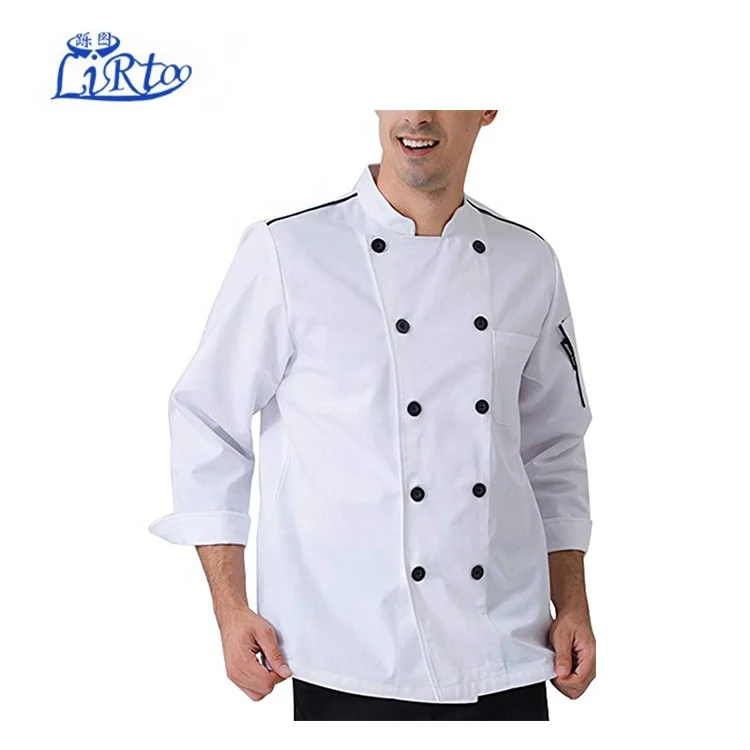 Мужская куртка шеф-повара с длинным рукавом, униформа для отеля, кухни, ресторана, одежда для одежды, пальто