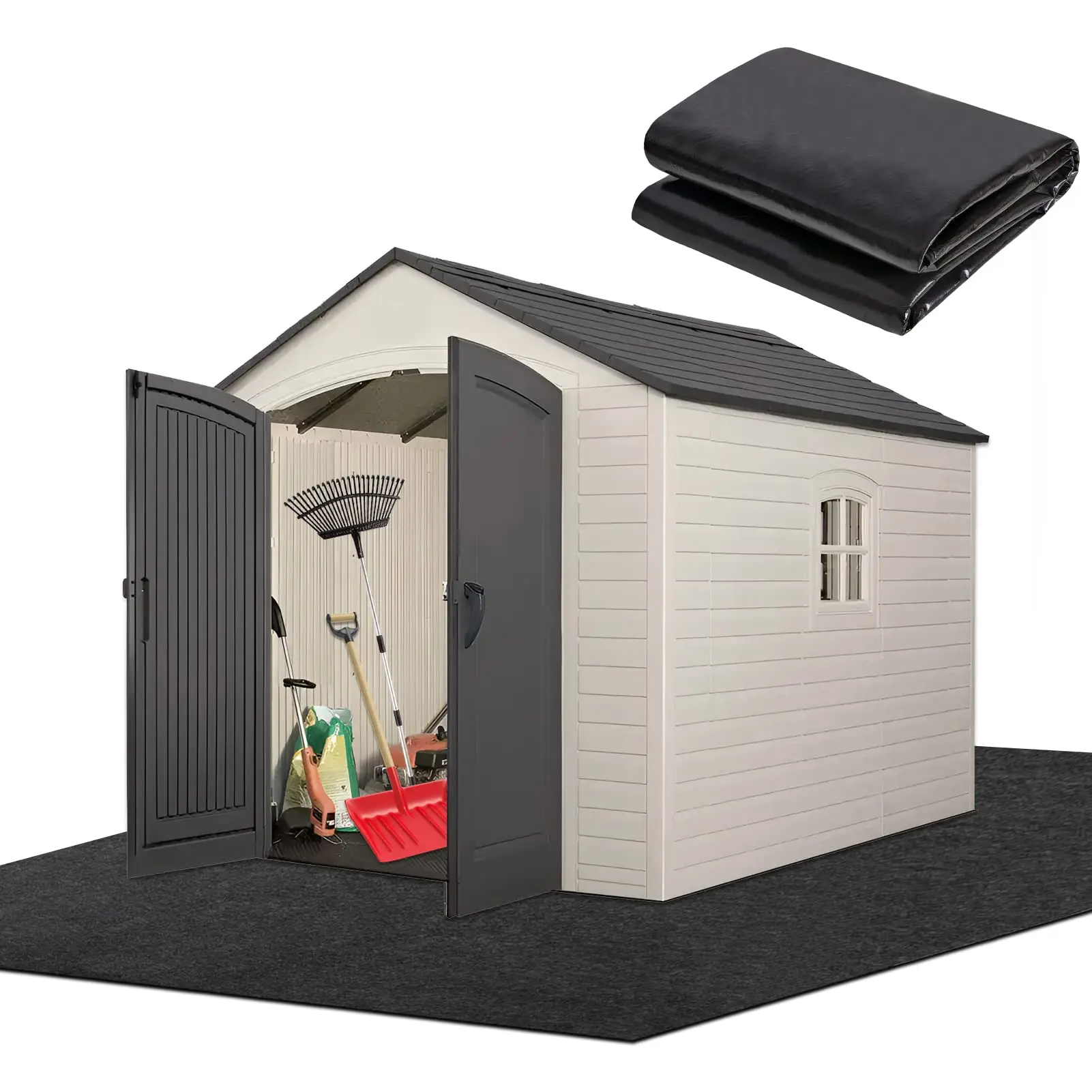 Outdoor Storage Shed/Carport Floor Mats Patio Furniture Mat Thickened Soft Material Reusable Non-Slip Backing Washable