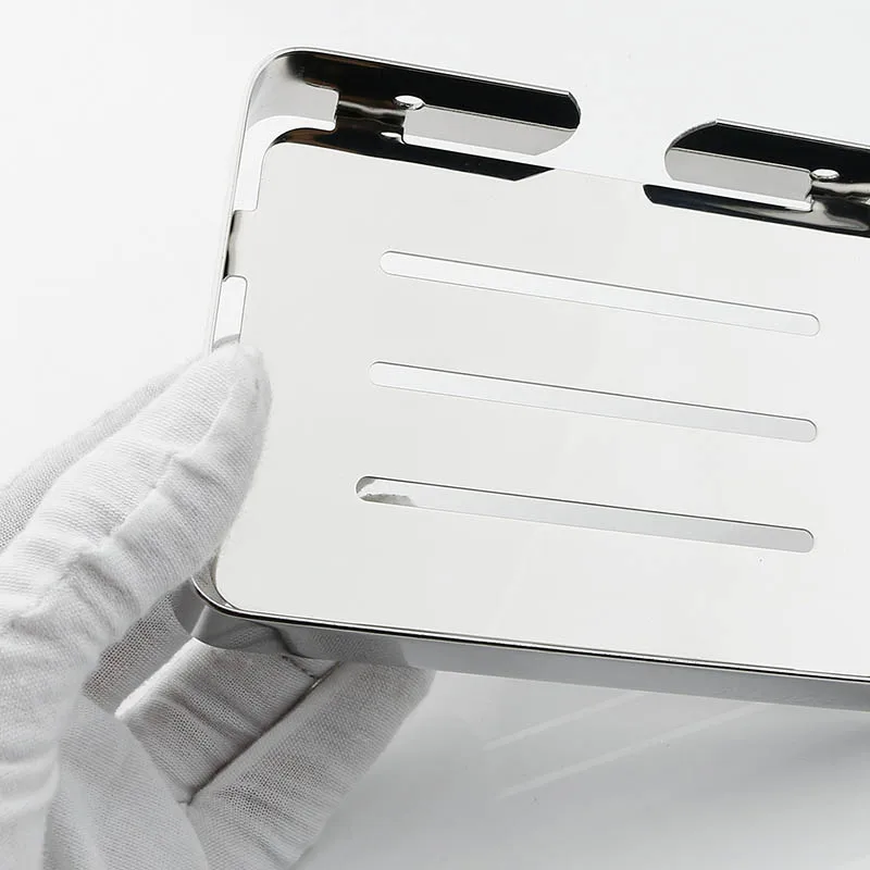 Home Bathroom Matte Black Soap Dish Holder SUS304 Stainless Steel Wall Mounted Tray with Installation Kits Storage Rack In Stock