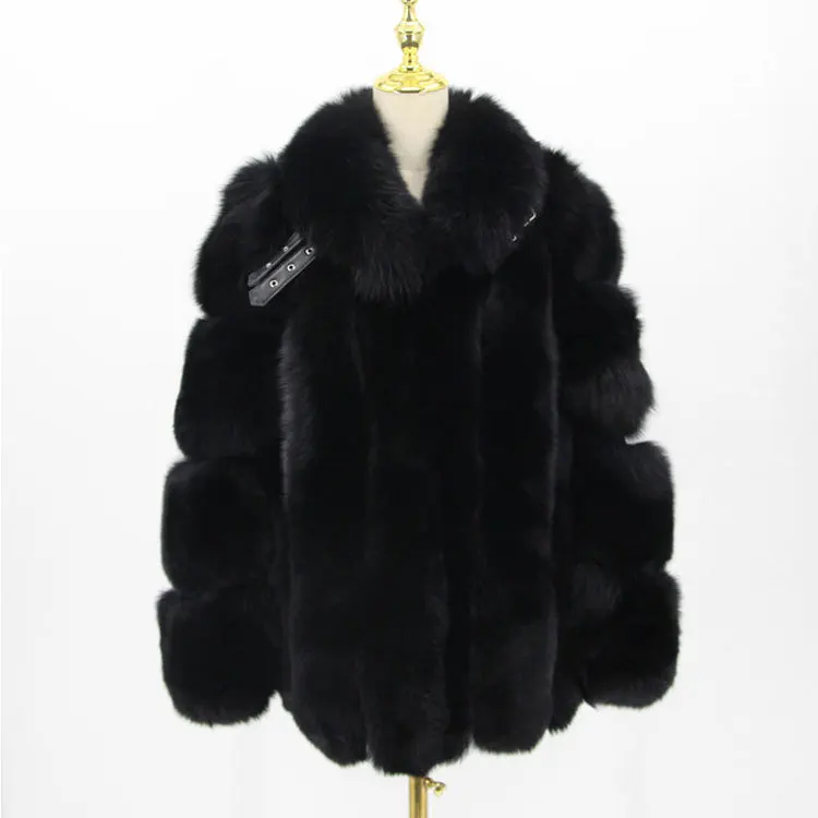 Factory Luxury Winter Ladies Fox Fur Overcoat Thick Warm Women Clothing Fox Fur Lady Real Fur Jacket Coat Outwear