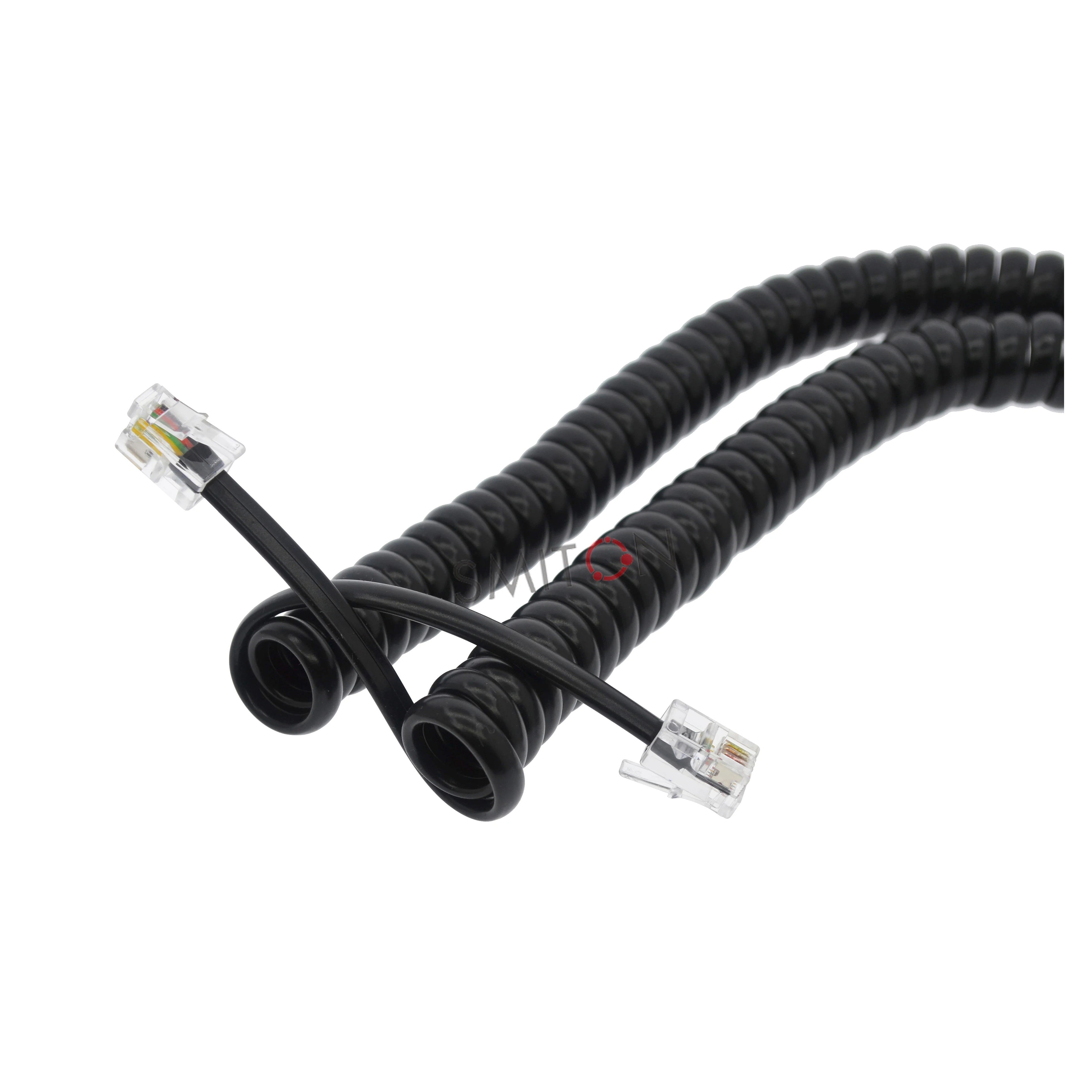 2M 3M 30AWG Telephone RJ9 RJ10 4P4C Spring Cables Telephone Handset rj9 Spiral Coiled Cable