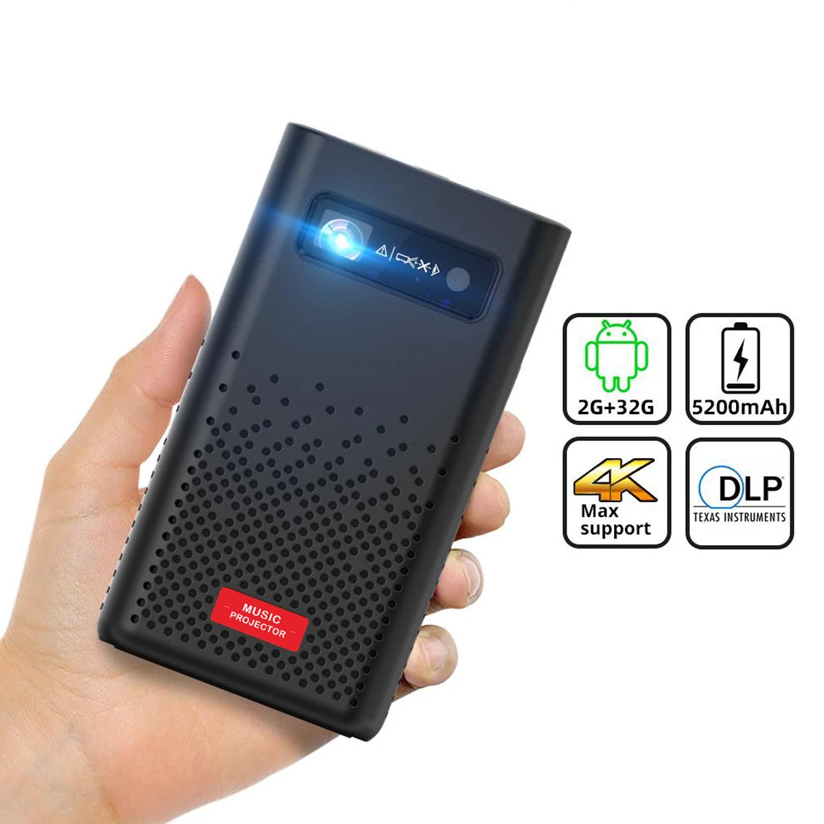 Мини-проектор DLP 1080p Smart Android 9 0 Wifi четырехъядерный мобильный телефон проектор для домашнего