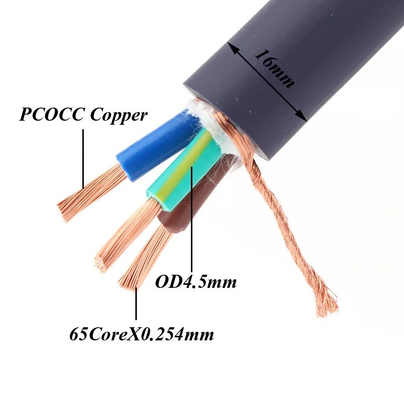 Hi-Fi аудиофильский кабель 10AWG компакт-дисков усилитель аудио 3 core ручная работа из бескислородной меди шнур питания переменного тока с штепсельная вилка американского стандарта IEC разъем