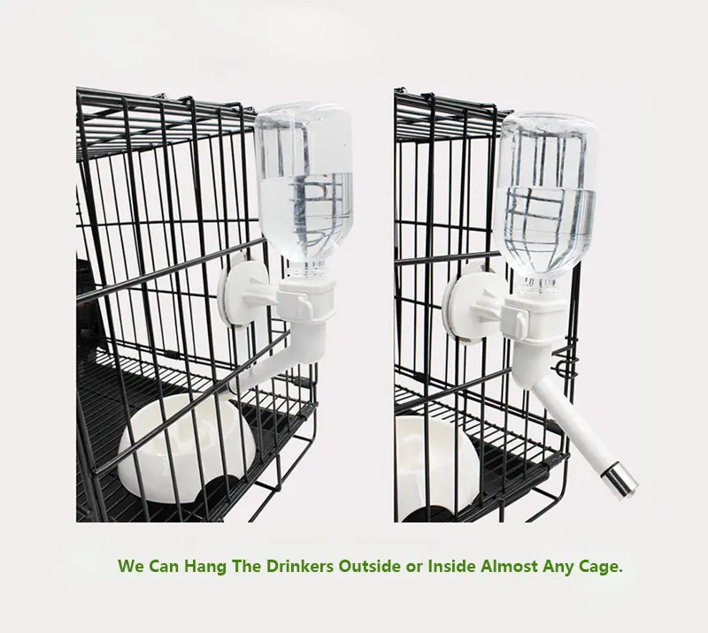 No-Drip Dog Water Dispenser Bottle Kennel Drinker Kettle Raised and Lowered Feeder for Pets