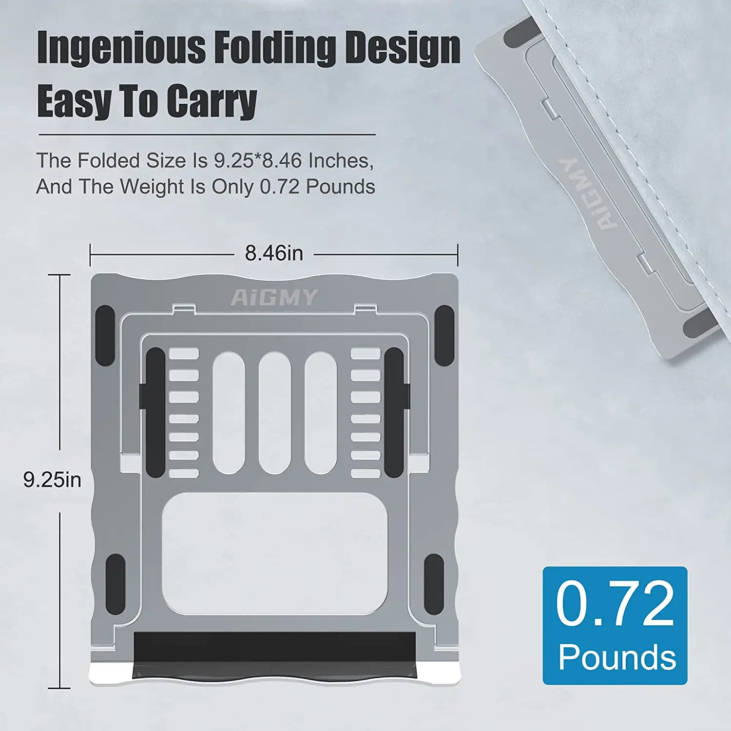 Computer Holder Elevator for Desk Folding Yicosun Alibab Silicone Protection Design Slim Adjustable Laptop Stand