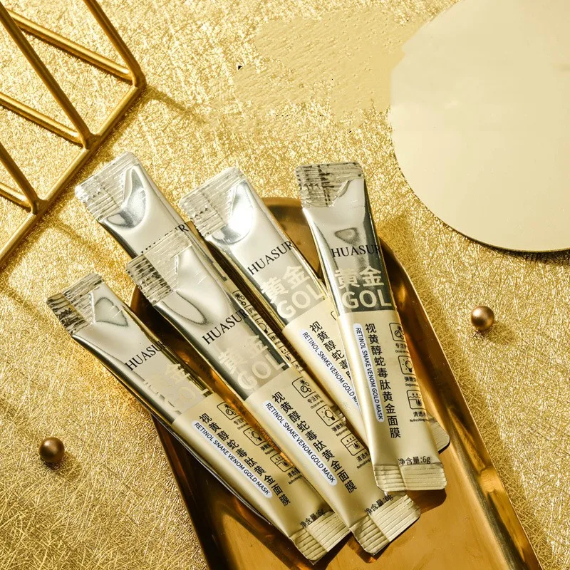 Skincare retinol peptide gold face mask sachet venom peel off snakes mask