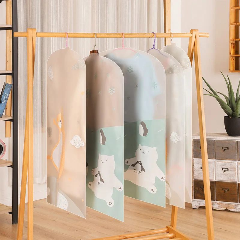 Clear Garment Cover Plastic Covers For Dress Transparent Garment Bag Jacket Cover Garment Bag Suit Silk Screen Printing Bag
