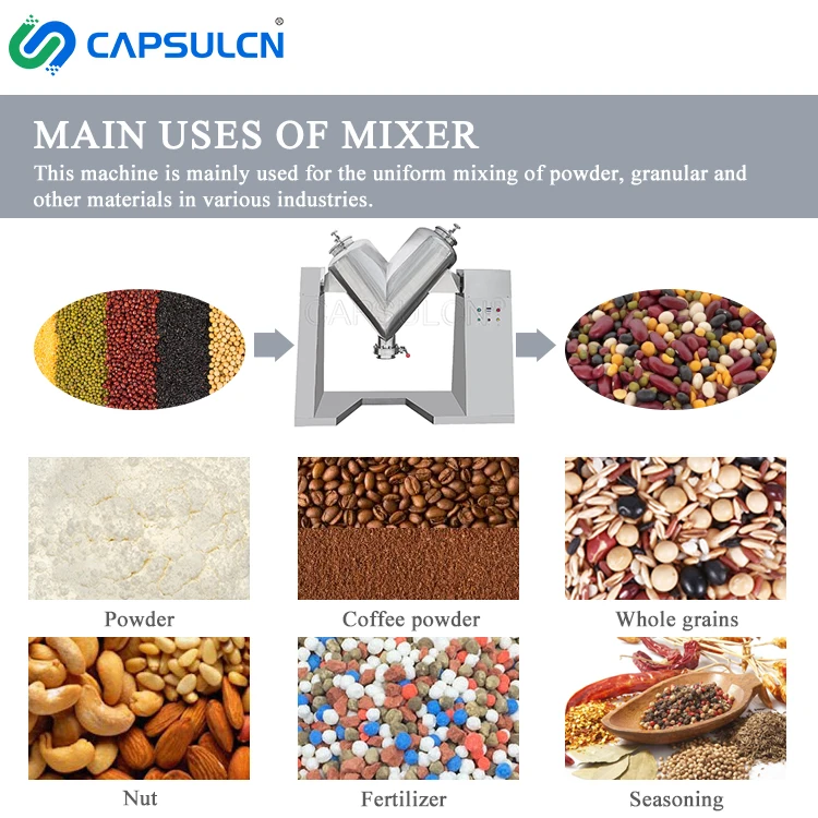 High Efficieccy Suitable for Metal Powder/Carbon Powder/Silicon Powder V Type Mixer V Shape Powder Mixer