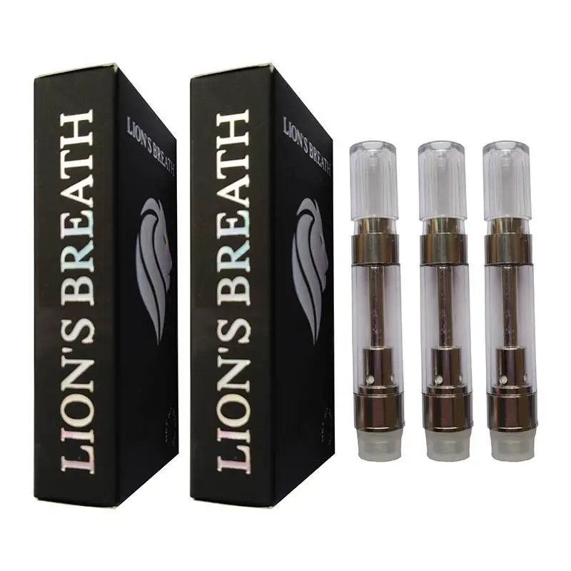 
lions breath Atomizer Vape Tank Glass Cartridge Ceramic Carts 0.8ml Vaporizer Pens for Thick Oil DHL Free shipping 