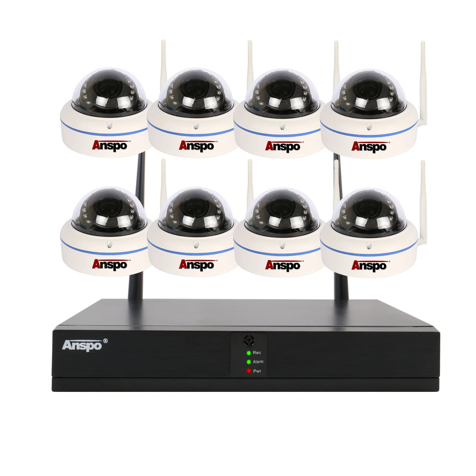 Anspo CCTV Security Camera System  8CH 3MP HD CCTV Wifi NVR  Wireless  wifi dome cameras  infrared night vision
