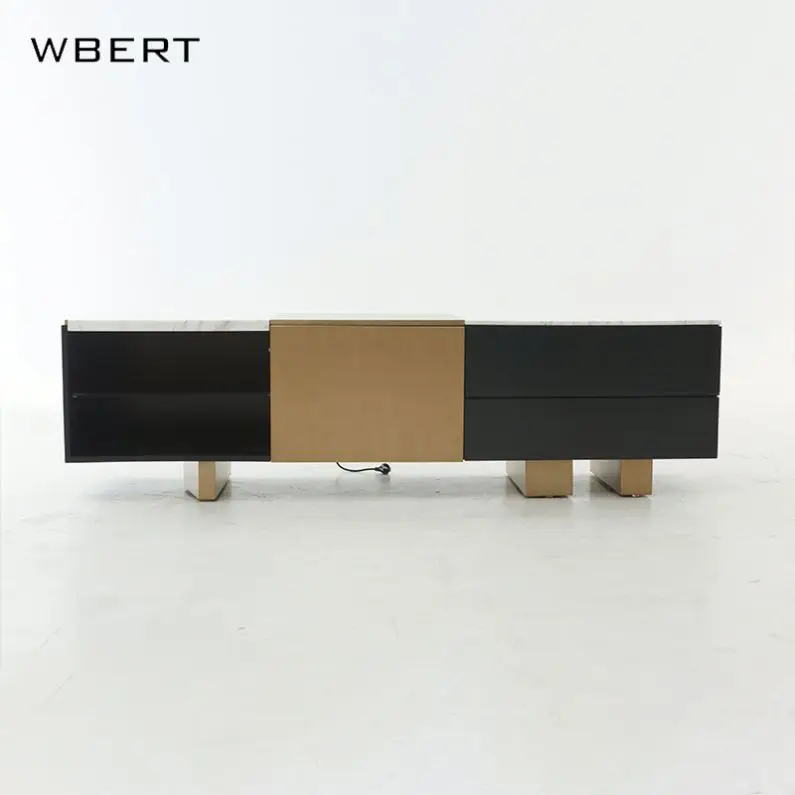 WBERT Italian Luxury Solid Wood TV Cabinet for Hotel Guest Room Modern Simple Entrance  Living Room Apartment Decoration Cabinet