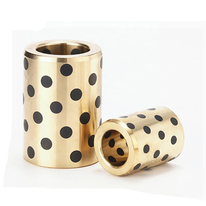 JDB 8mm Hole Sliding Oilless Linear Bearing Self Lubricant Bush Solid Graphite Copper Sleeve Inlaid Brass Bushing For Excavator