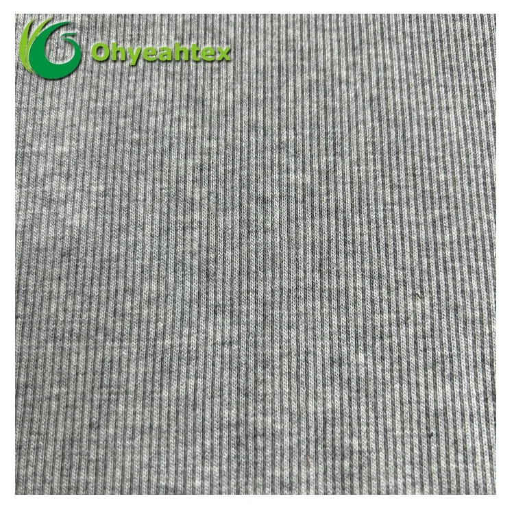 64% Bamboo 28% Organic Cotton 8% Spandex 2x2 Rib Fabric For Baby Hats Clothes Women Fashion Clothes
