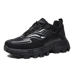 Мужские повседневные летающие кроссовки, дышащие спортивные туфли, толстая натуральная обувь в Корейском стиле, на осень