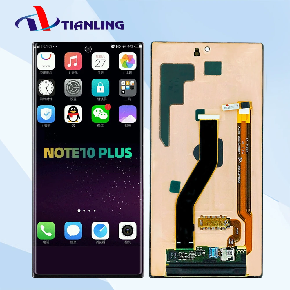 Оригинальный ЖК-дисплей для телефона Samsung Galaxy Note10 + Note 10 Plus ЖК-экран деталь