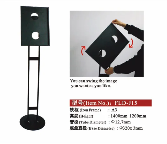 Metal Iron Rotatable Board Floor Standing  Poster Frame Display Stands Holders for Shopping Mall