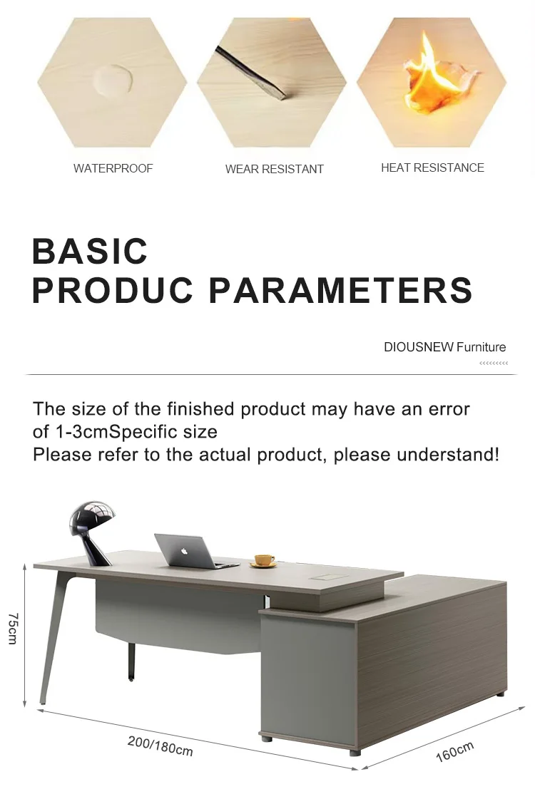 Foshan Office Furniture Fashion Manager Table and Chair Custom Made Executive Ceo Office Desk With Locking Drawers