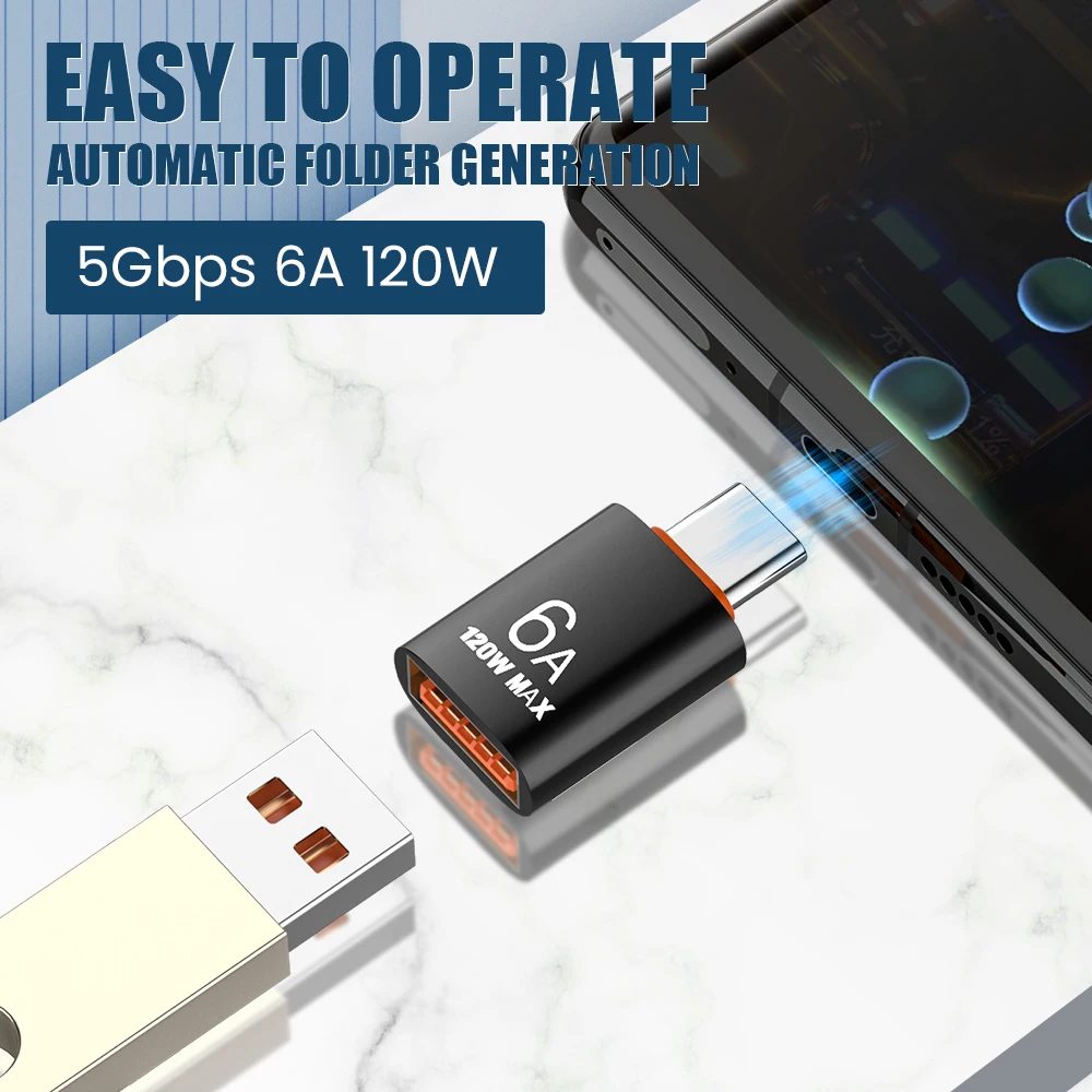 Горячий 6A USB C Type OTG адаптер 5 Гбит/с скорость передачи данных Тип штекер к 3 0 Женский преобразователь 120 Вт быстрой зарядки