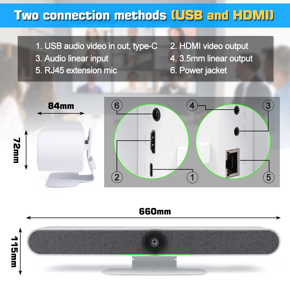 4K Конференц-камера лучшее предложение FoMaKo OEM ODM USB видео бар все-в-одном ТВ ПК Звуковая Панель