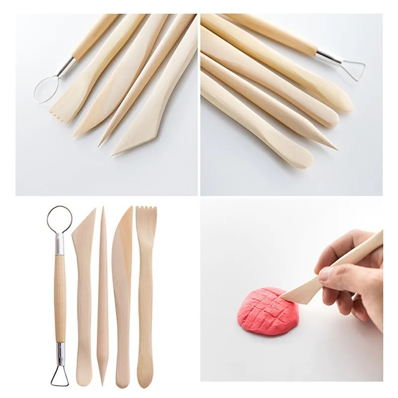 Ceramic Tools 36 Piece Set Stone Plastic Clay Carving Knife Silicone Dot Drill Pen Acrylic Stick Rolling Pin