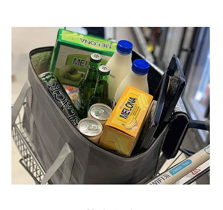 Eco-friendly Reusable non woven lunch bag/Customized logo printed folding grocery tote food delivery insulated cooler bag