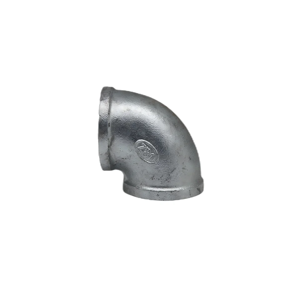 High Quality Custom 90° Threaded Galvanized Elbow Durable Pipe Fittings Plumbing Applications Stainless Steel Material Head