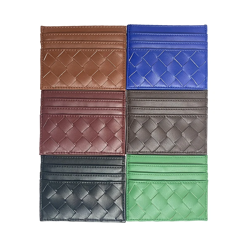 2023 Fashion Brand Luxury Handmade Women Woven Card Purse Mini Wallets
